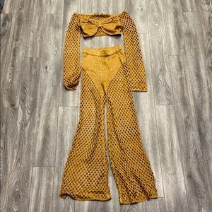 Fashion Nova Yellow Wide Leg Pants